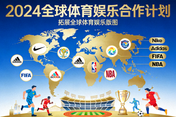 今年会与多家世界品牌达成合作，示意图展示合作签约场景与全球地图连线元素